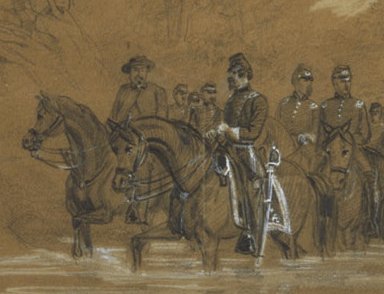 Waud drawing of Gen Sickles with F. Vizetelly (1861)