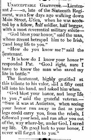 Uncommon Gratitude (Lowville Journal&Republican, October 1863)