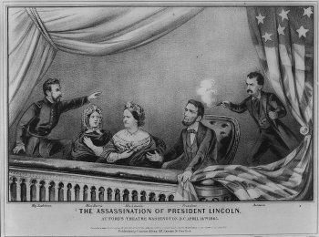 Currier & Ives: Lincoln shot at Ford's Theater (1865)