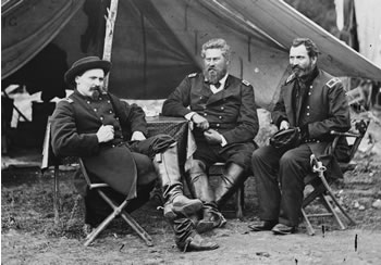 Harrison's Landing, Va. Col. Albert V. Colburn, Col. Delos B. Sacket, and Gen. John Sedgwick