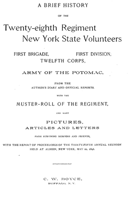 28th New York history title page