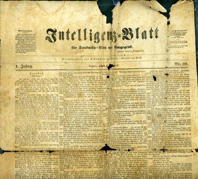 Sandusky Intelligenz-Blatt, 1851 (Library Archives)