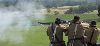 Infantrymen, firing