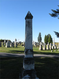 David Miller monument in Mt. View Cemetery, Sharpsburg