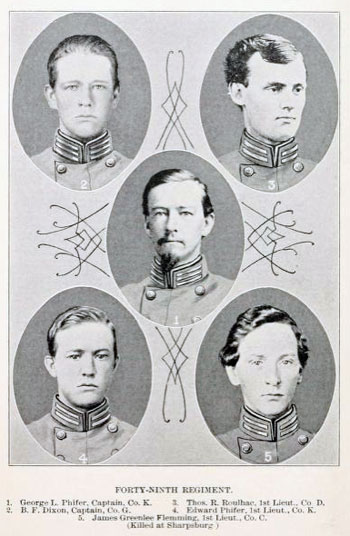 Officers of the 49th Regiment (from Clark)