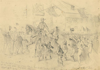 McClellan at Frederick (12 Sep 1862, Edwin Forbes)