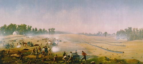 Federal artillery east of the Antietam